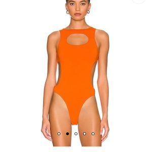 Mabelle Cut Out Top in Orange bodysuit 
superdown - SOLD OUT ON WEBSITE